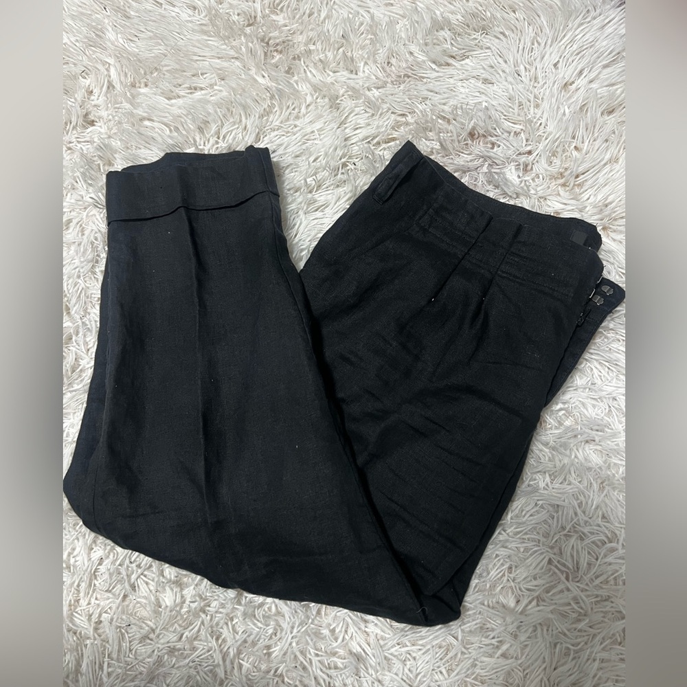 Mossimo 💯 linen black pants women size  10